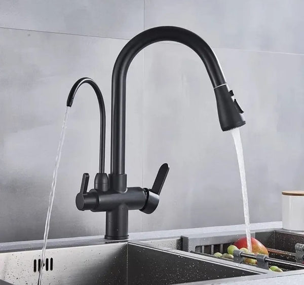 Monocomando 3 en 1 Apto para purificador Cobre