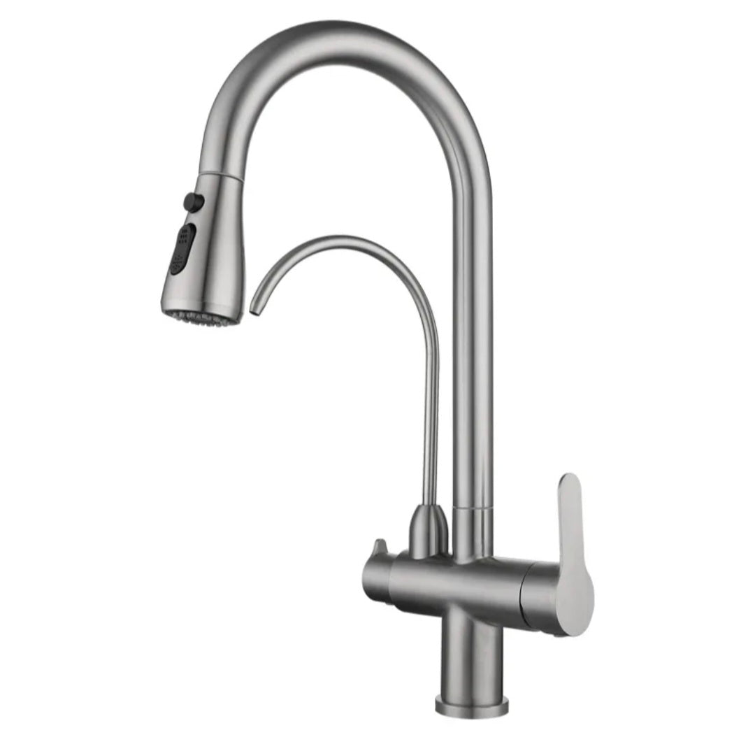 Monocomando 3 en 1 Apto para purificador Cobre