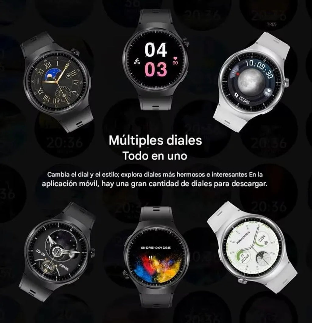 Reloj Smartwatch Inteligente Hombre 8 En 1 Watch 4 Pro