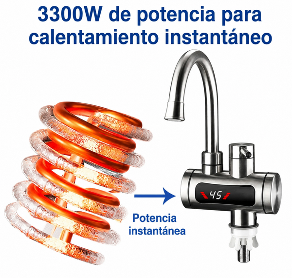 Canilla Calentador De Agua instantaneo para pared