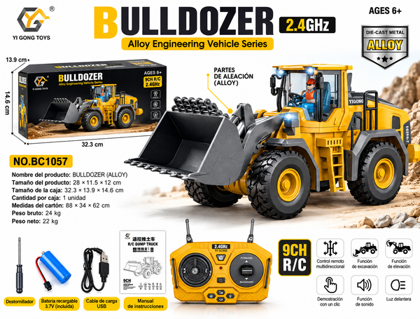 Bulldozer Control Remoto Premium Excavadora