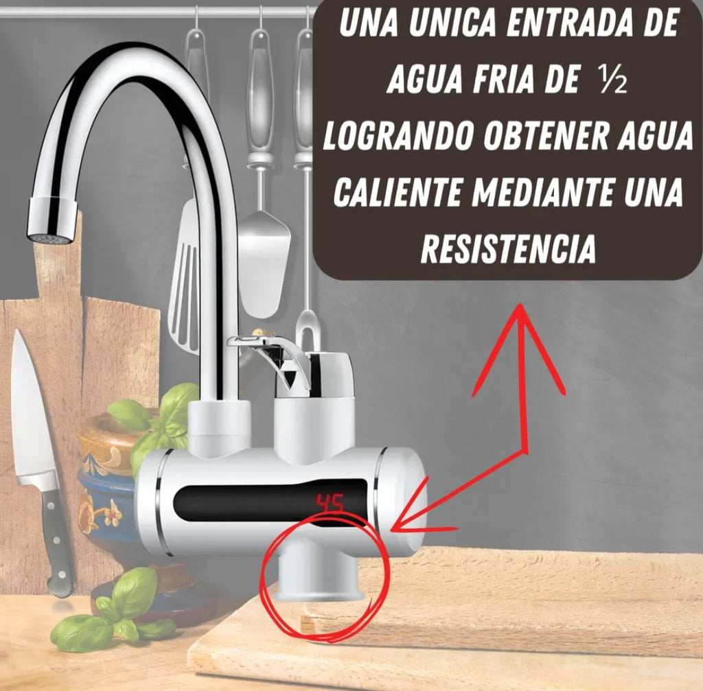 Calentador De Agua Instantáneo Eléctrico Grifo Pared Canilla