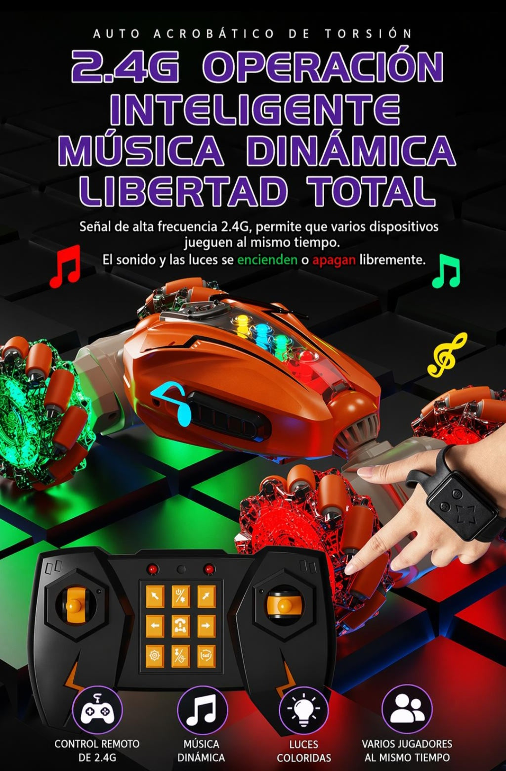 Auto acrobatico doble control niños