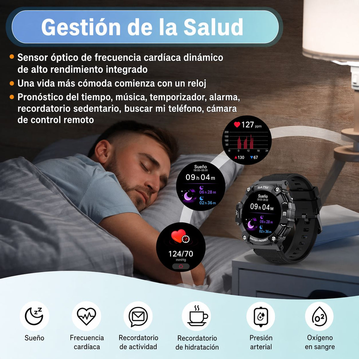 Smartwatch Deportivo con linterna