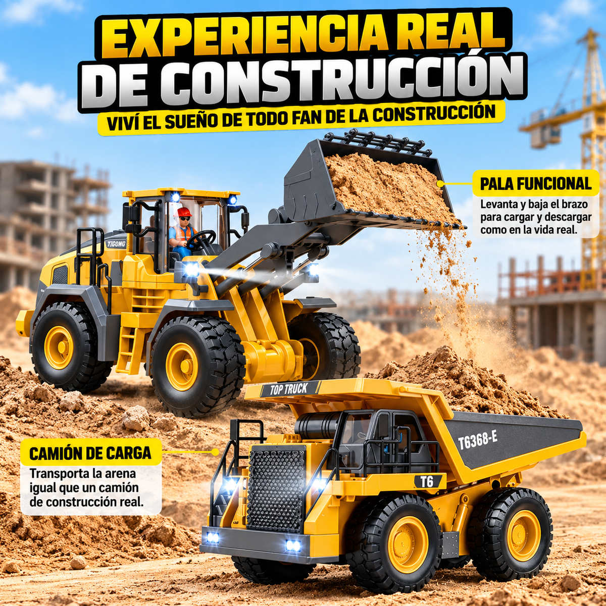 Bulldozer Control Remoto Premium Excavadora