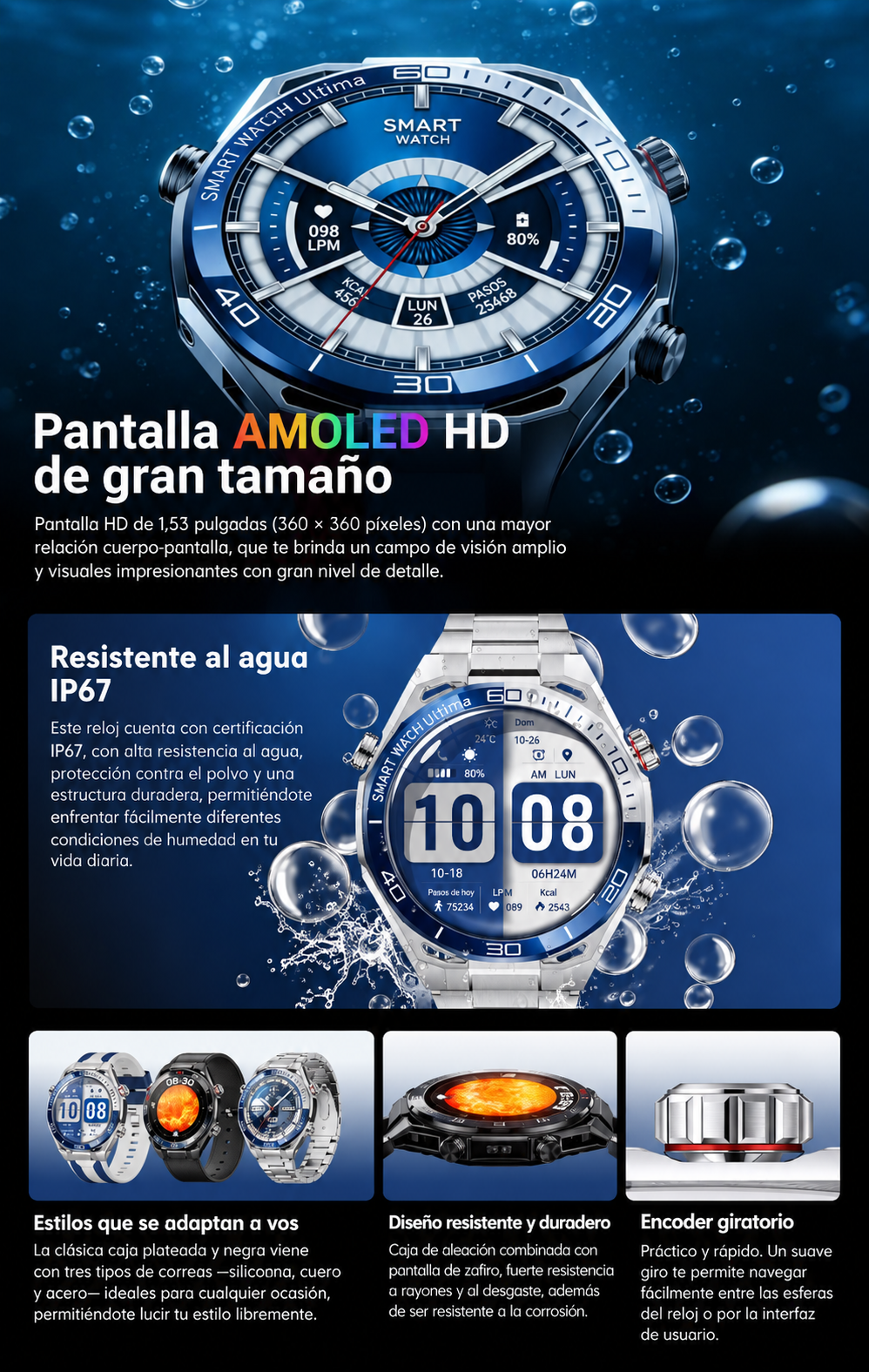 Smartwatch Hombre Deportivo Responde wpp