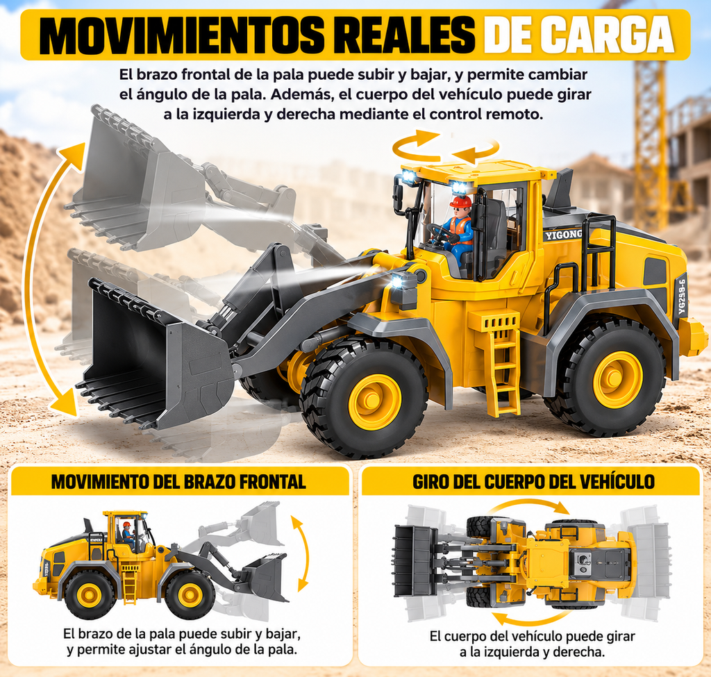 Bulldozer Control Remoto Premium Excavadora