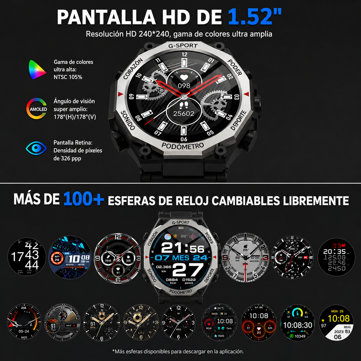 Smartwatch Deportivo con linterna