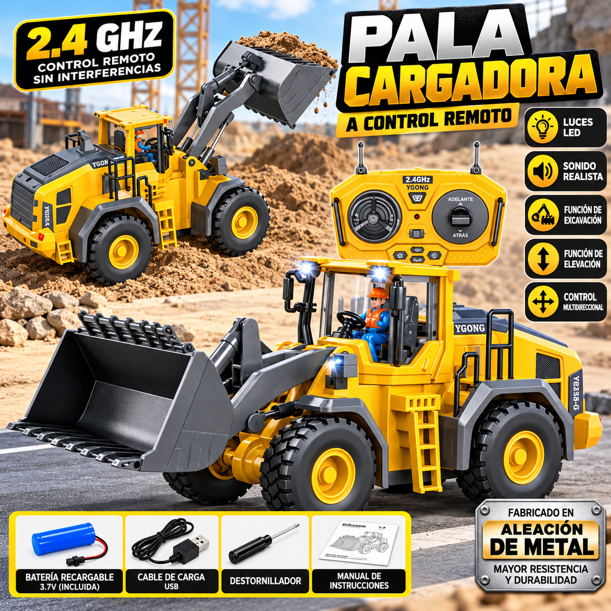 Bulldozer Control Remoto Premium Excavadora
