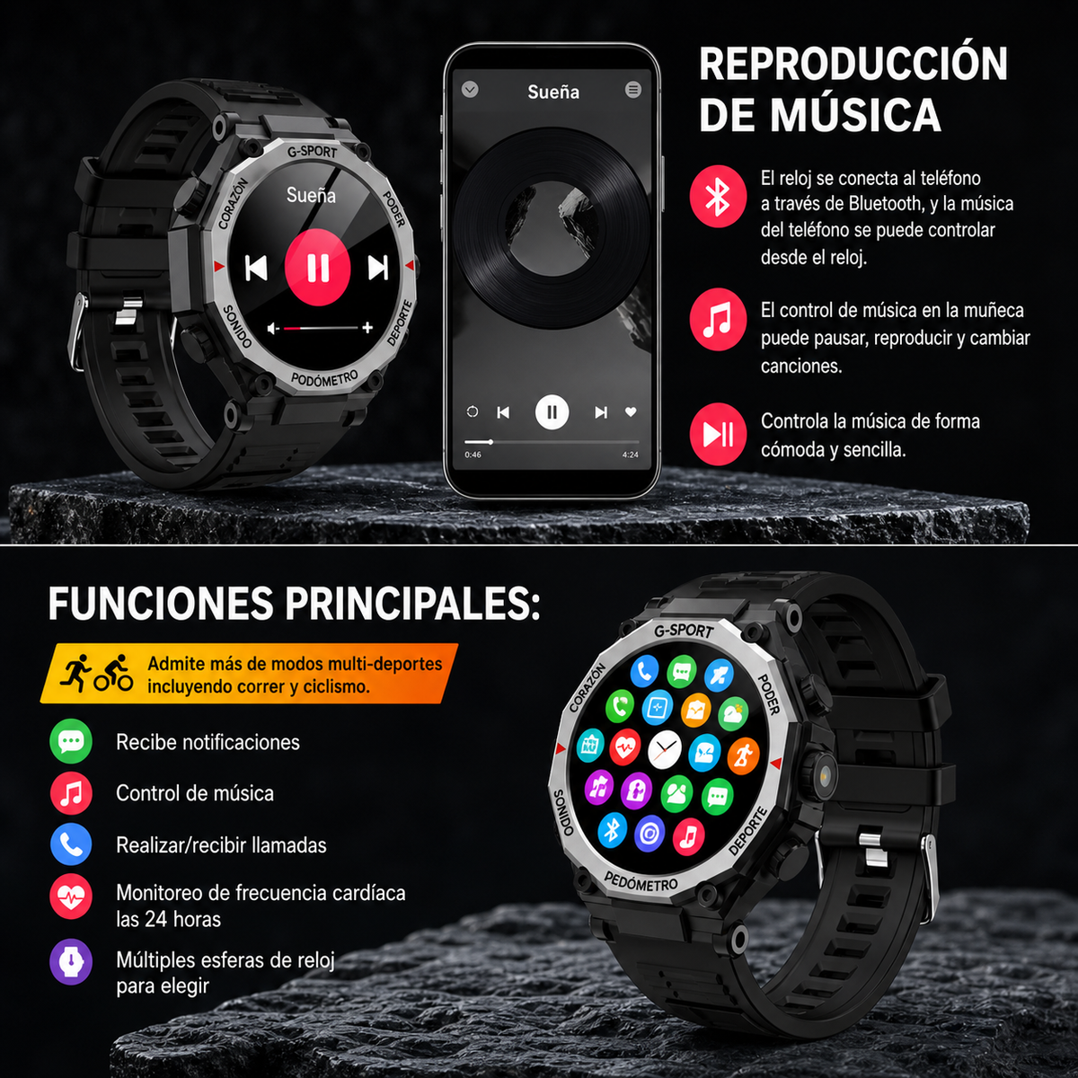 Smartwatch Deportivo con linterna