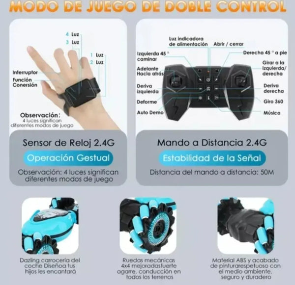 Auto Stunt Rc Doble Control para Niños