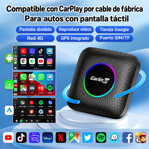 Adaptador Carlinkit Video Waze Netflix Premium 8gb 128gb