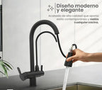 Monocomando 3 en 1 Apto para purificador Cobre