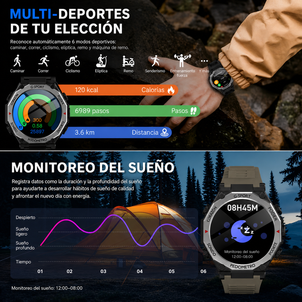Smartwatch Deportivo con linterna