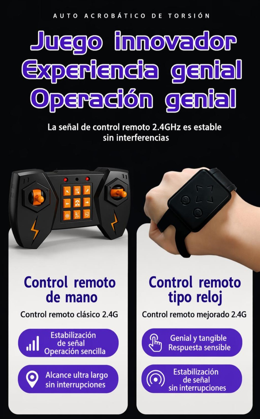 Auto acrobatico doble control niños