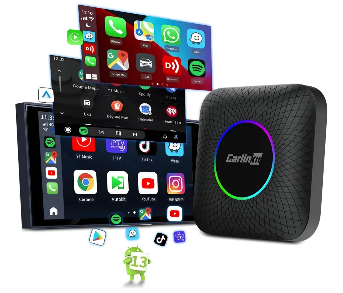 Adaptador Carlinkit Video Waze Netflix Premium 8gb 128gb