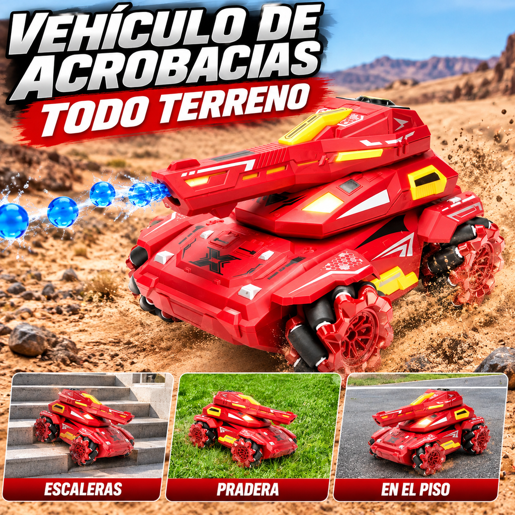 Tanque a control remoto dispara balines de agua