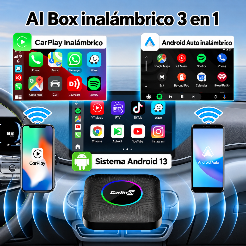Adaptador Carlinkit Video Waze Netflix Premium 8gb 128gb
