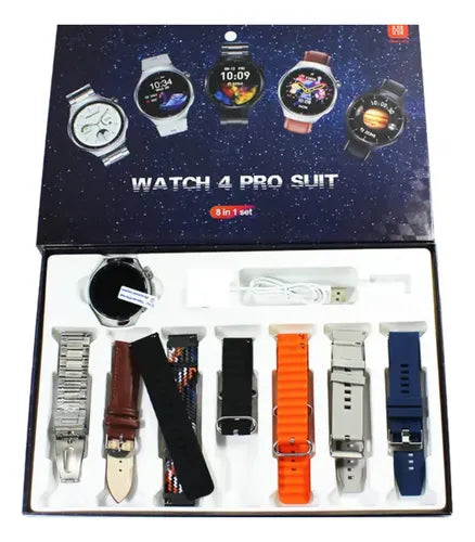 Reloj Smartwatch Inteligente Hombre 8 En 1 Watch 4 Pro