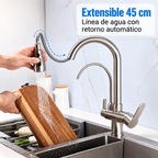 Monocomando 3 en 1 Apto para purificador Cobre