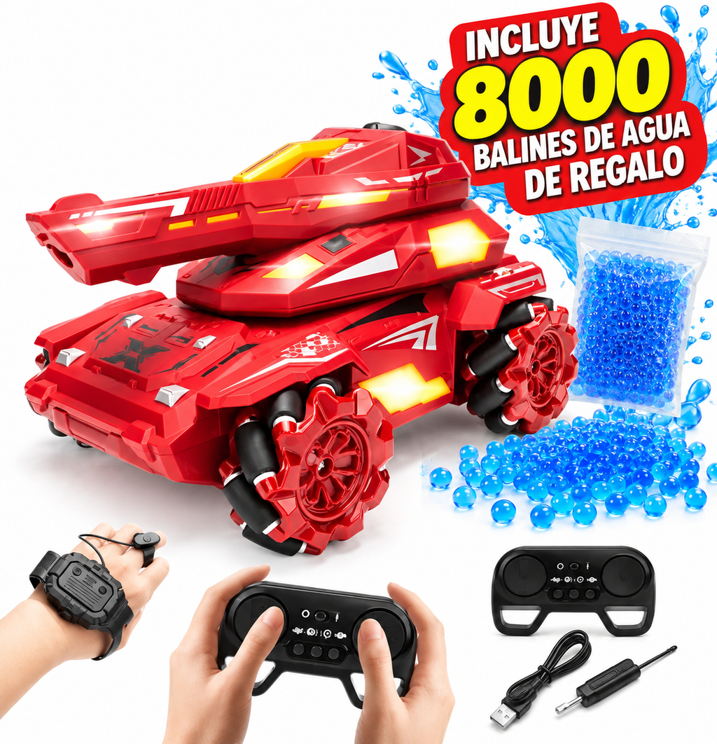 Tanque a control remoto dispara balines de agua