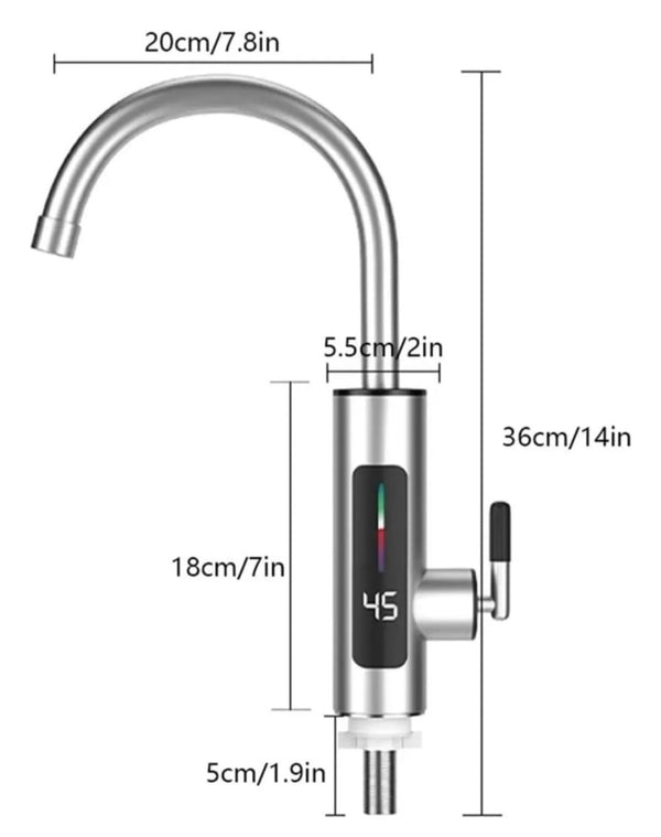 Canilla Con Calentador De Agua Instantáneo Electrico Rapido