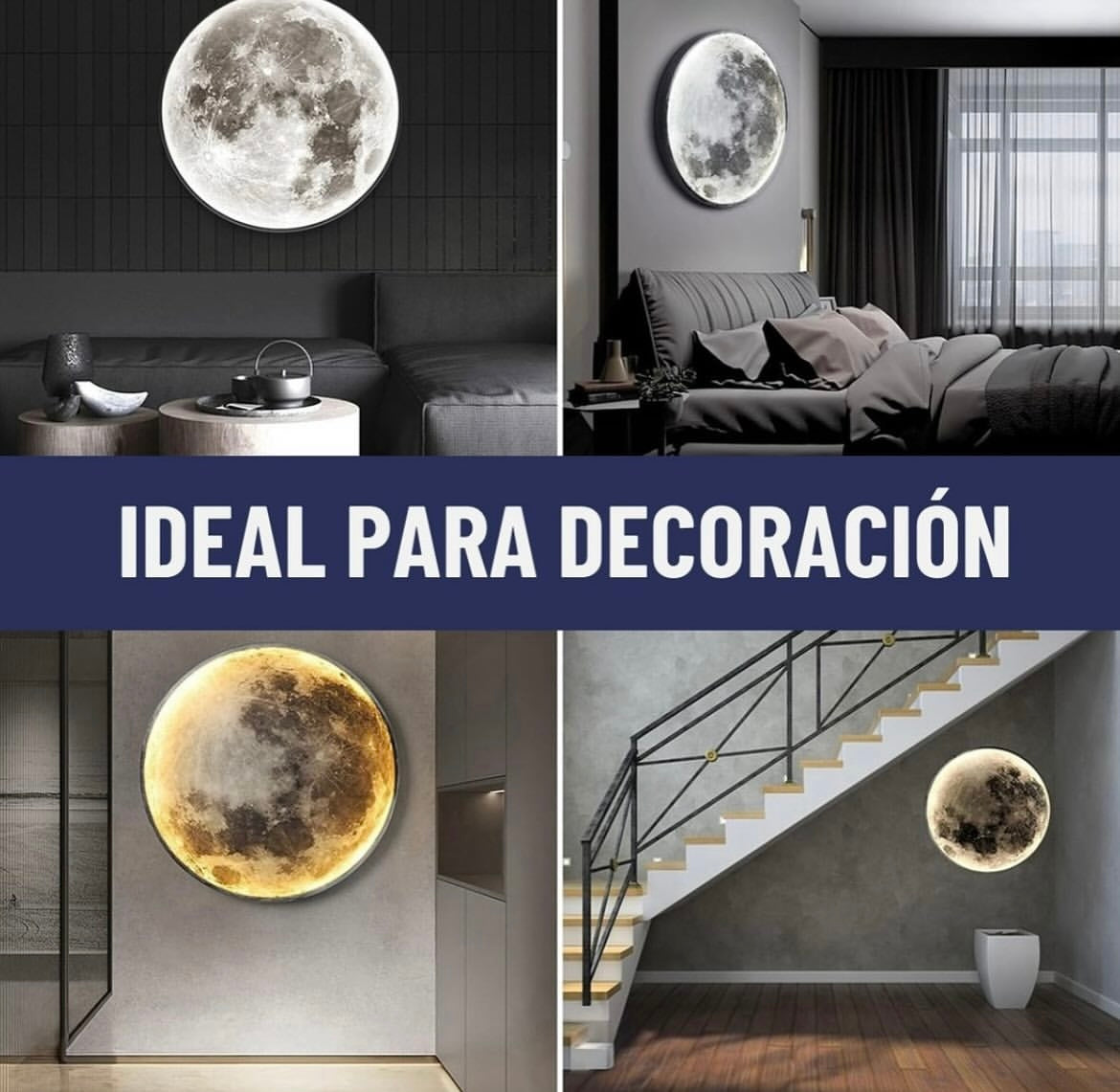 Lampara luz led decorativa luna tierra